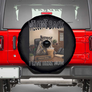 Funny Raccoon School Principal Spare Tire Cover Welcom Back To School TS14 Black Print Your Wear