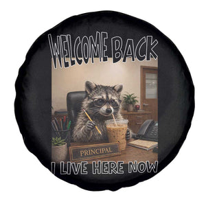 Funny Raccoon School Principal Spare Tire Cover Welcom Back To School TS14 Print Your Wear