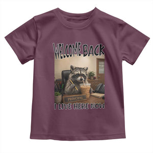 Funny Raccoon School Principal Toddler T Shirt Welcom Back To School TS14 Maroon Print Your Wear