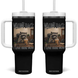 Funny Raccoon School Principal Tumbler With Handle Welcom Back To School TS14 One Size: 40 oz Black Print Your Wear