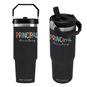 Boho Retro Vintage Elementary Principal Back to School Flip Straw Tumbler TS14 One Size: 30 oz Black Print Your Wear