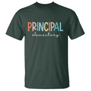 Boho Retro Vintage Elementary Principal Back to School T Shirt TS14 Dark Forest Green Print Your Wear