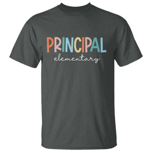 Boho Retro Vintage Elementary Principal Back to School T Shirt TS14 Dark Heather Print Your Wear