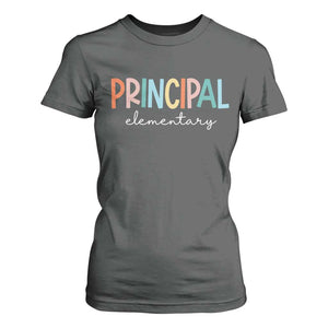 Boho Retro Vintage Elementary Principal Back to School T Shirt For Women TS14 Dark Heather Print Your Wear