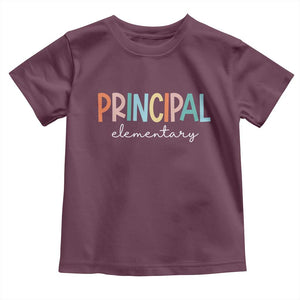 Boho Retro Vintage Elementary Principal Back to School Toddler T Shirt TS14 Maroon Print Your Wear