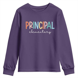 Boho Retro Vintage Elementary Principal Back to School Youth Sweatshirt TS14 Purple Print Your Wear