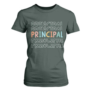 Boho Retro Vintage Principal Back to School T Shirt For Women TS14 Dark Forest Green Print Your Wear