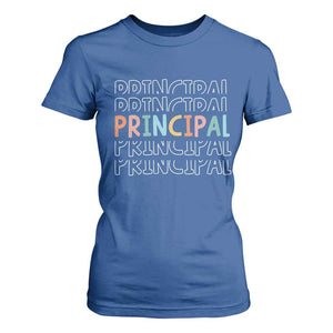 Boho Retro Vintage Principal Back to School T Shirt For Women TS14 Royal Blue Print Your Wear