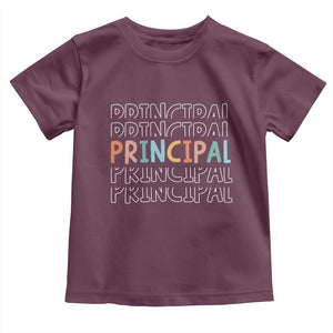 Boho Retro Vintage Principal Back to School Toddler T Shirt TS14 Maroon Print Your Wear