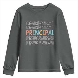 Boho Retro Vintage Principal Back to School Youth Sweatshirt TS14 Dark Heather Print Your Wear