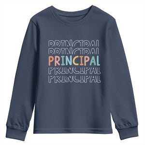Boho Retro Vintage Principal Back to School Youth Sweatshirt TS14 Navy Print Your Wear