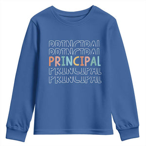 Boho Retro Vintage Principal Back to School Youth Sweatshirt TS14 Royal Blue Print Your Wear