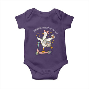 Counselor Support On The Way Baby Onesie Silly Goose School Counselor TS14 Purple Print Your Wear