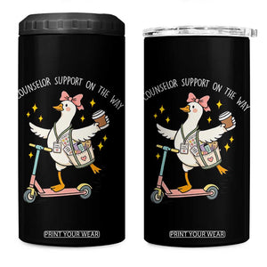 Counselor Support On The Way 4 in 1 Can Cooler Tumbler Silly Goose School Counselor TS14 One Size: 16 oz Black Print Your Wear