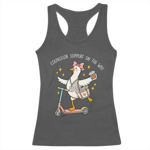 Counselor Support On The Way Racerback Tank Top Silly Goose School Counselor TS14 Dark Heather Print Your Wear