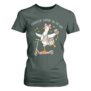 Counselor Support On The Way T Shirt For Women Silly Goose School Counselor TS14 Dark Forest Green Print Your Wear