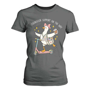 Counselor Support On The Way T Shirt For Women Silly Goose School Counselor TS14 Dark Heather Print Your Wear
