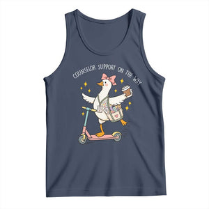 Counselor Support On The Way Tank Top Silly Goose School Counselor TS14 Navy Print Your Wear