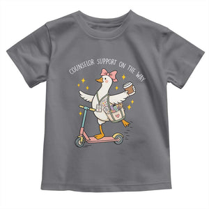 Counselor Support On The Way Toddler T Shirt Silly Goose School Counselor TS14 Charcoal Print Your Wear