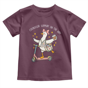 Counselor Support On The Way Toddler T Shirt Silly Goose School Counselor TS14 Maroon Print Your Wear