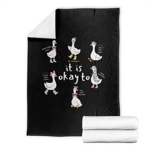 Silly Goose It is Okay to Mental Health Throw Blanket Counselor Special Education TS14 Black Print Your Wear
