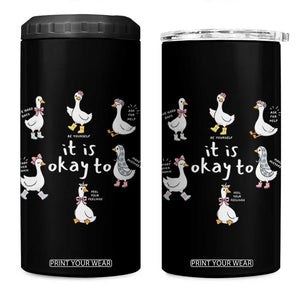 Silly Goose It is Okay to Mental Health 4 in 1 Can Cooler Tumbler Counselor Special Education TS14 One Size: 16 oz Black Print Your Wear