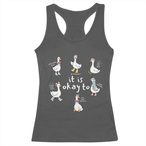 Silly Goose It is Okay to Mental Health Racerback Tank Top Counselor Special Education TS14 Dark Heather Print Your Wear