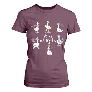 Silly Goose It is Okay to Mental Health T Shirt For Women Counselor Special Education TS14 Maroon Print Your Wear