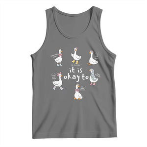 Silly Goose It is Okay to Mental Health Tank Top Counselor Special Education TS14 Black Heather Print Your Wear