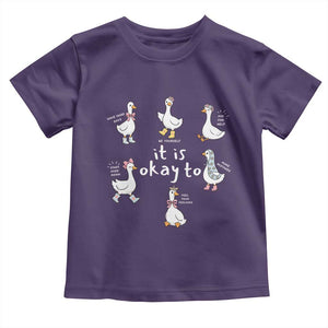Silly Goose It is Okay to Mental Health Toddler T Shirt Counselor Special Education TS14 Purple Print Your Wear