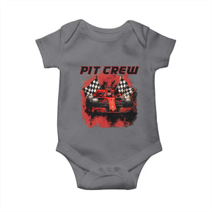 Racing Car Checkered Flag Baby Onesie Pit Crew Race Car TS14 Charcoal Print Your Wear