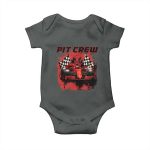 Racing Car Checkered Flag Baby Onesie Pit Crew Race Car TS14 Dark Heather Print Your Wear