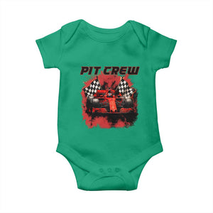 Racing Car Checkered Flag Baby Onesie Pit Crew Race Car TS14 Irish Green Print Your Wear