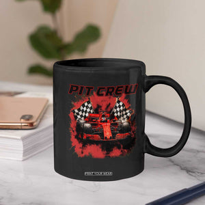 Racing Car Checkered Flag Coffee Mug Pit Crew Race Car TS14 Print Your Wear