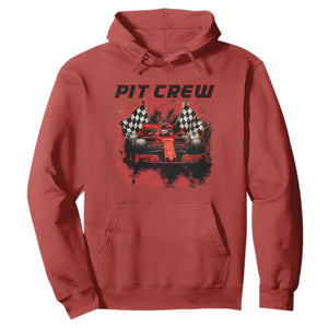 Racing Car Checkered Flag Hoodie Pit Crew Race Car TS14 Red Print Your Wear
