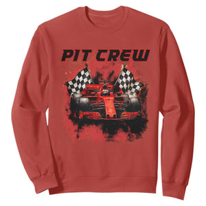 Racing Car Checkered Flag Sweatshirt Pit Crew Race Car TS14 Red Print Your Wear