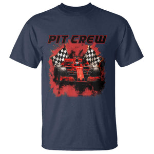 Racing Car Checkered Flag T Shirt Pit Crew Race Car TS14 Navy Print Your Wear