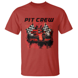 Racing Car Checkered Flag T Shirt Pit Crew Race Car TS14 Red Print Your Wear