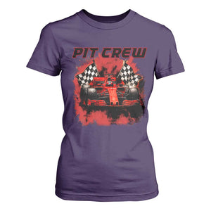 Racing Car Checkered Flag T Shirt For Women Pit Crew Race Car TS14 Purple Print Your Wear