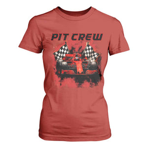 Racing Car Checkered Flag T Shirt For Women Pit Crew Race Car TS14 Red Print Your Wear