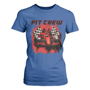 Racing Car Checkered Flag T Shirt For Women Pit Crew Race Car TS14 Royal Blue Print Your Wear