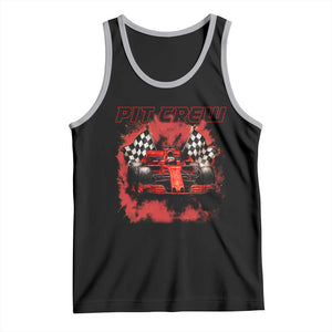Racing Car Checkered Flag Tank Top Pit Crew Race Car TS14 Black Athletic Heather Print Your Wear