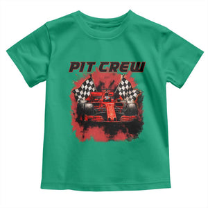 Racing Car Checkered Flag Toddler T Shirt Pit Crew Race Car TS14 Irish Green Print Your Wear