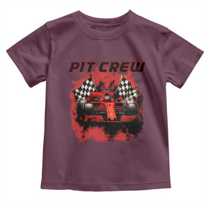 Racing Car Checkered Flag Toddler T Shirt Pit Crew Race Car TS14 Maroon Print Your Wear