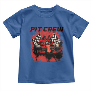 Racing Car Checkered Flag Toddler T Shirt Pit Crew Race Car TS14 Royal Blue Print Your Wear