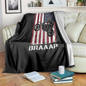 Dirt Bike Throw Blanket Braaap American Flag Motocross TS14 Print Your Wear