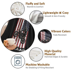 Dirt Bike Throw Blanket Braaap American Flag Motocross TS14 Print Your Wear