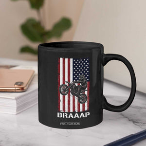 Dirt Bike Coffee Mug Braaap American Flag Motocross TS14 Print Your Wear