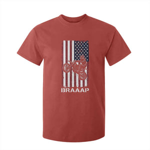 Dirt Bike T Shirt For Kid Braaap American Flag Motocross TS14 Red Print Your Wear