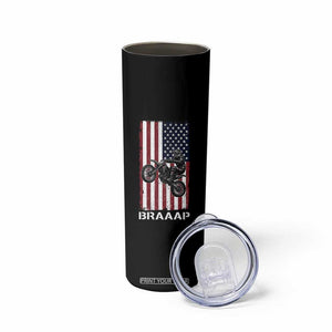 Dirt Bike Skinny Tumbler Braaap American Flag Motocross TS14 Print Your Wear